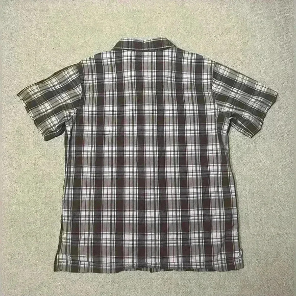 Boys Sonoma Plaid Short Sleeve Button Down Shirt Size 7 A0023 - Picture 3 of 3